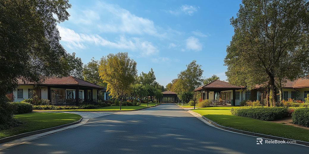 Exterior view of villa area texture