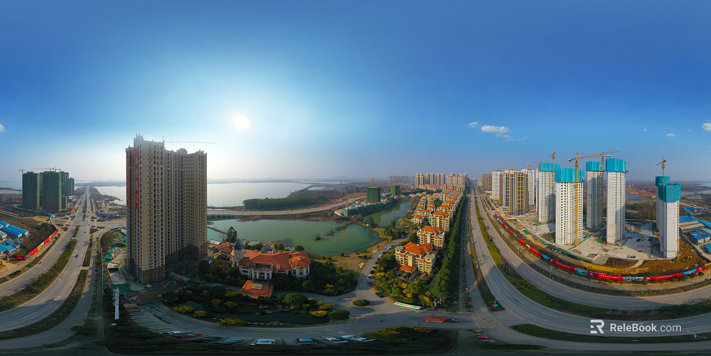 HDR City Construction Site Panorama texture