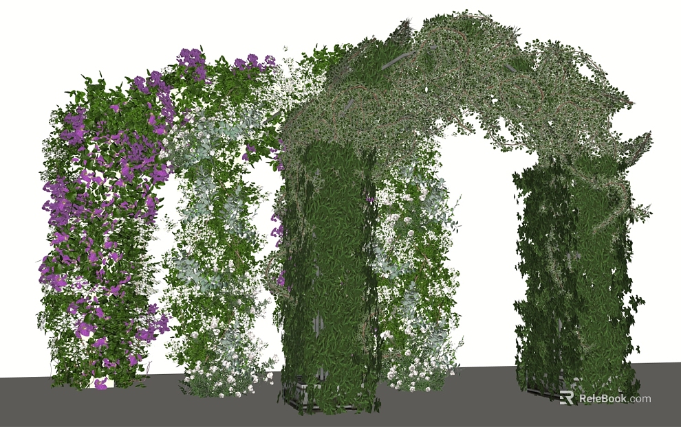 Green Purple Floral Arch Wedding Decoration texture