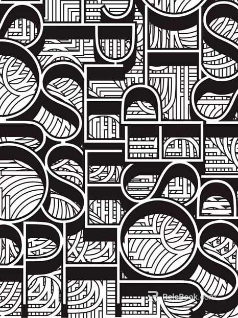 Black and White Abstract Lines Geometric Pattern Wallpaper Wallpaper Wall Cloth Cloth Cloth Pattern Flower Cloth texture