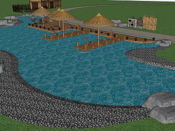 Outdoor Waterfront Leisure Scene texture (ID:ffaeh595136)