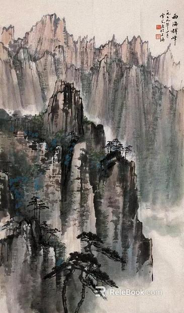 Landscape painting Chinese landscape painting texture