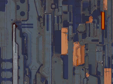 Blue orange old metal industrial component finish texture (ID:ffaeh374266)