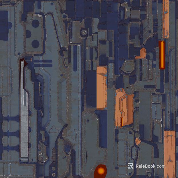 Blue orange old metal industrial component finish texture