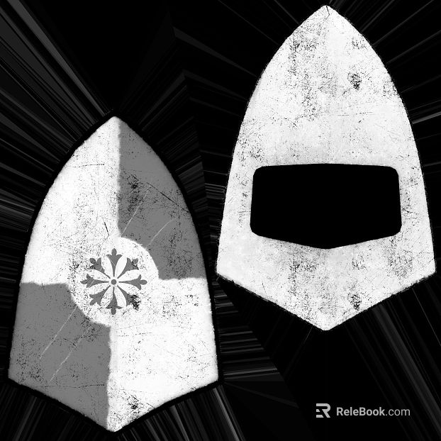 Vintage distressed white shield decoration texture