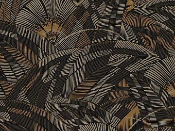 Retro Brown Black Plant Pattern Wallpaper texture (ID:ffaeh599846)