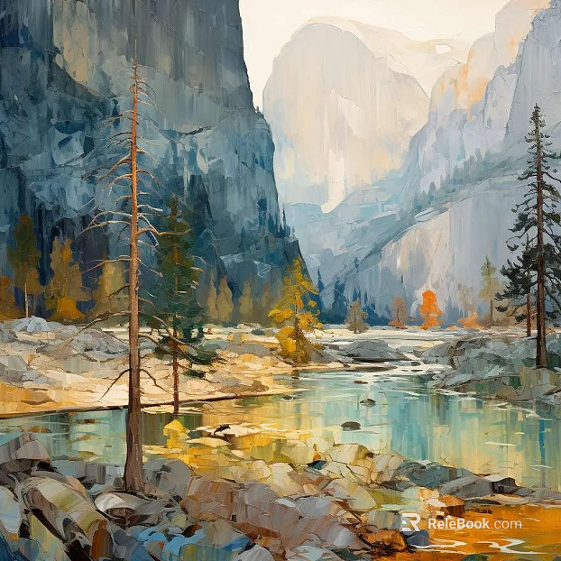 oil painting landscape painting texture