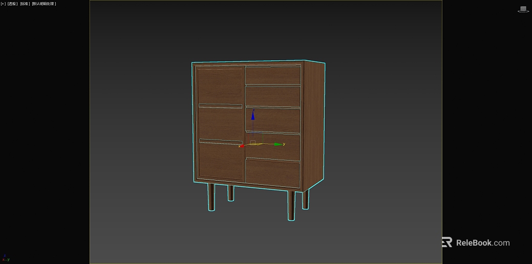 Dark Brown Walnut Bedroom Storage Cabinet texture