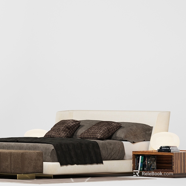 Modern Style Bedroom Leather Soft Bed texture