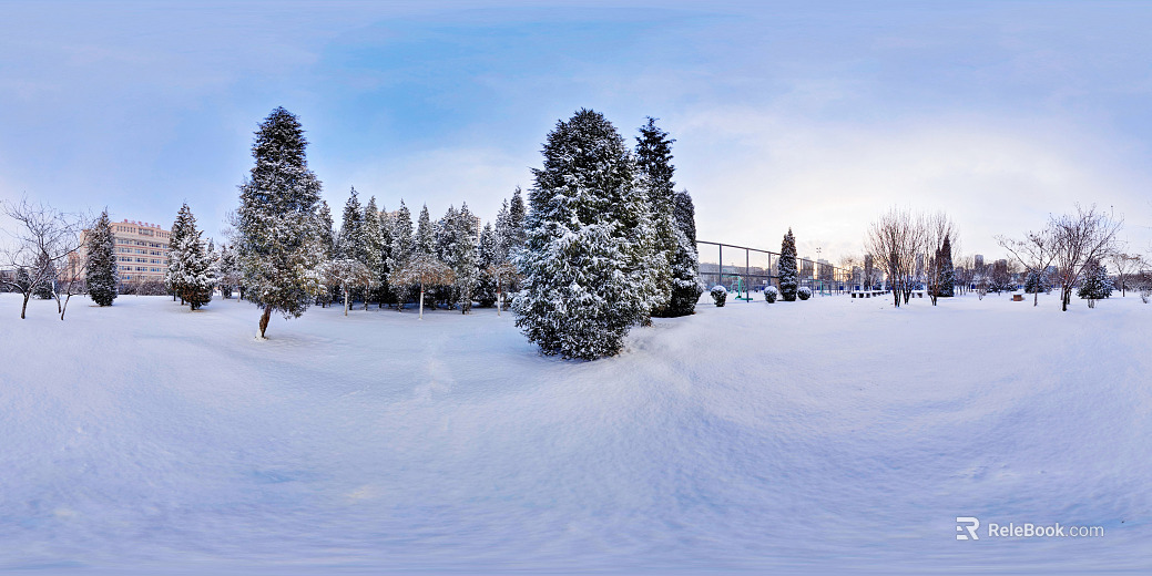 HDR winter city outdoor snow panorama texture