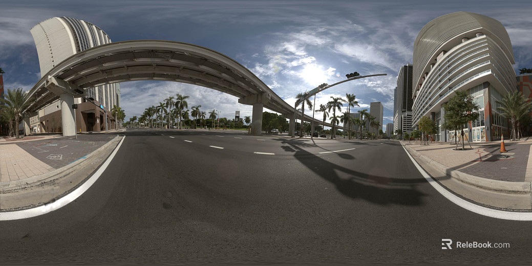 Urban Architecture Street Overpass Under Daytime HDR texture