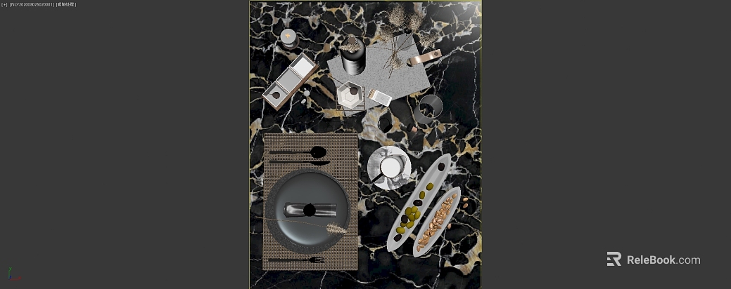 Light Luxury Black Golden Flower Marble Dining Table Countertop texture