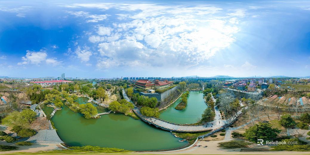 HDR City Eco Park Panorama texture