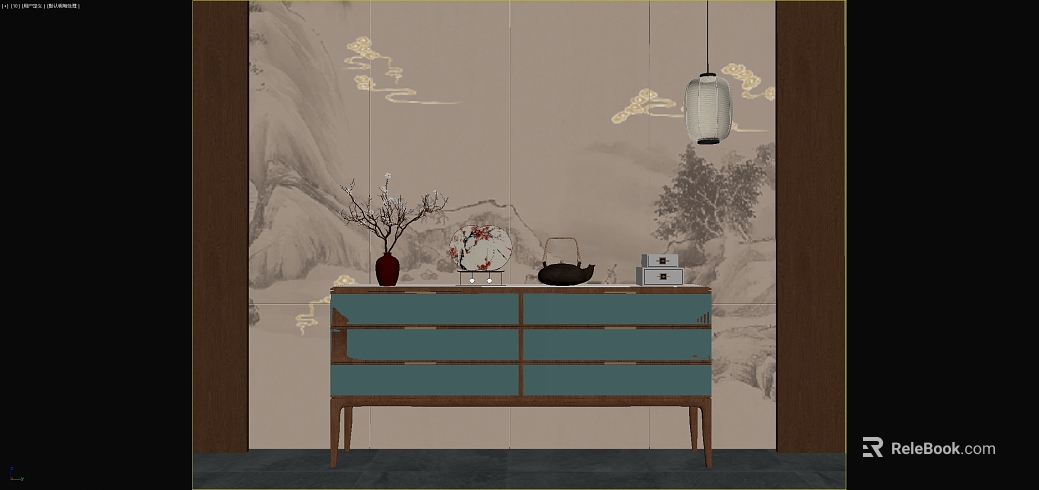 New Chinese landscape background wall texture