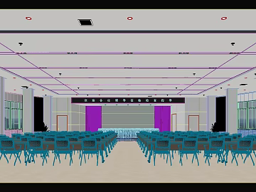 Modern style meeting room scene diagram 3d model