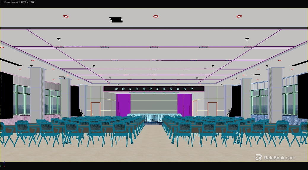 Modern style meeting room scene diagram texture