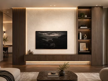 Modern Style Light Brown Wall Panel Living Room Background Wall texture (ID:ffaeh007734)
