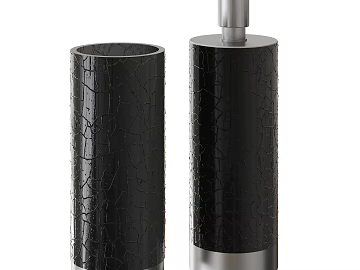 Black Cracked Porcelain Bathroom Bottling Set texture (ID:ffaeh298526)