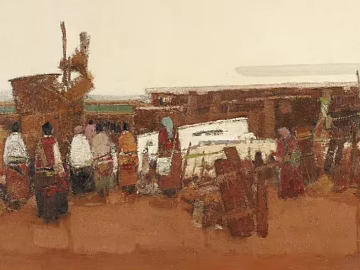 Landscape Painting of Ethnic Characters in the Tune of Tuhuang texture (ID:ffaeh331136)