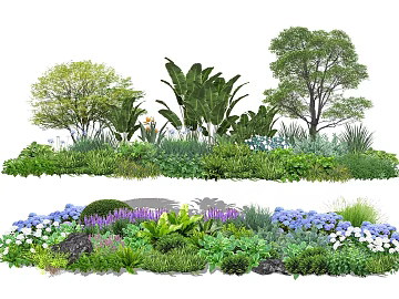 Green plant combination courtyard landscaping material texture (ID:ffaeh771236)