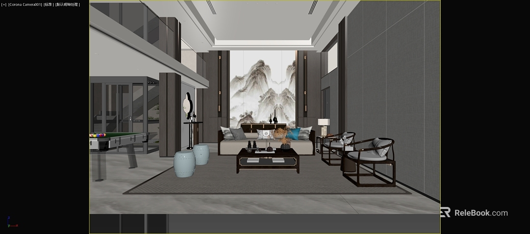 New Chinese Landscape Living Room Background Painting texture