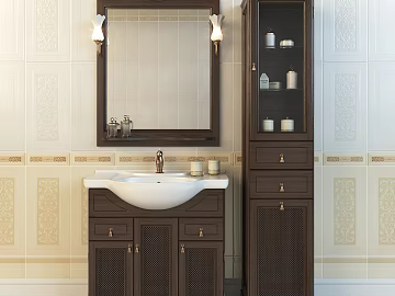 American deep walnut bathroom cabinet combination texture (ID:ffaeh738284)