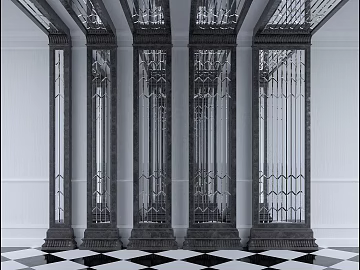 Black and white polished tile indoor floor texture (ID:ffaeh188284)