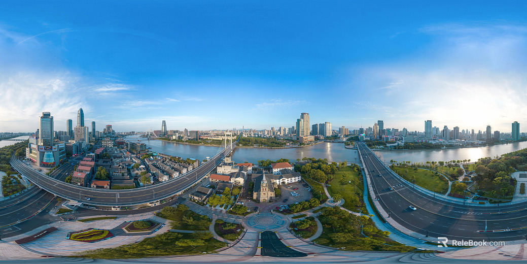 HDR urban ecological greening panorama texture