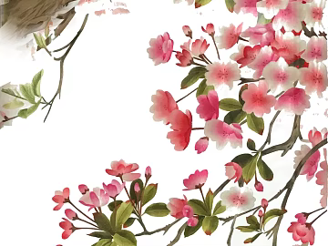 Chinese Style Flower and Bird Decorative Painting Living Room Hanging Painting texture (ID:ffaeh535889)