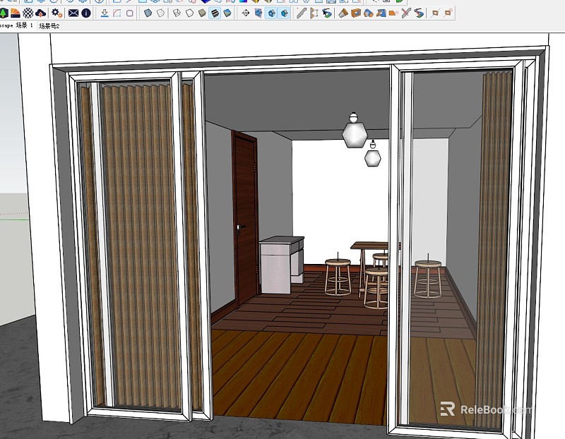 Log color Changhong glass interior sliding door texture