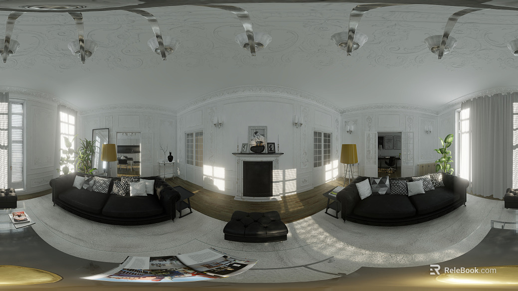 Modern European Residence Living Room HDR texture