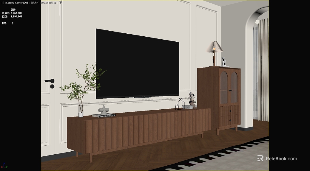 Walnut TV Cabinet Living Room Furniture texture