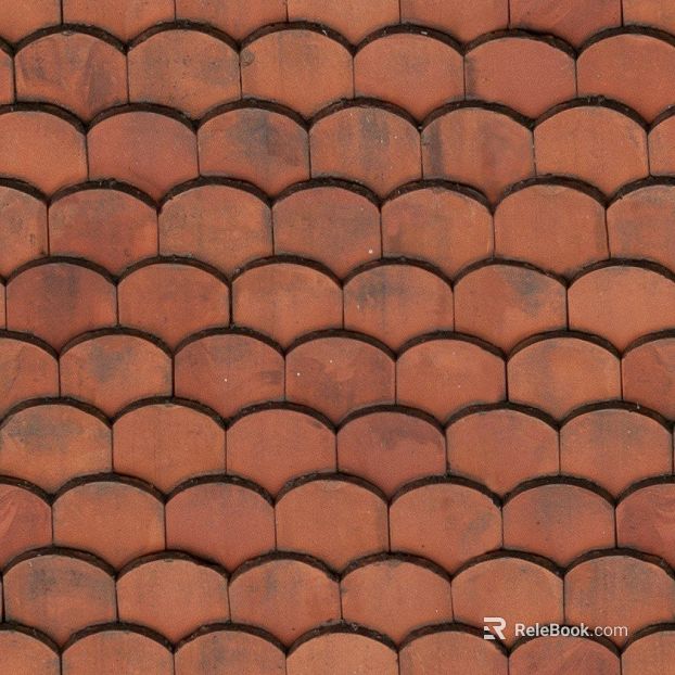 Red brown fish scale red tile roof pavement texture