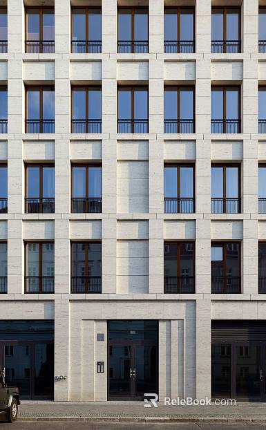 Realistic modern simple geometric cave stone building facade texture texture