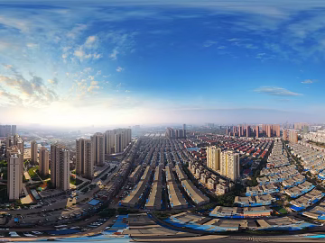 HDR city building bird's eye view panorama texture (ID:ffach783813)