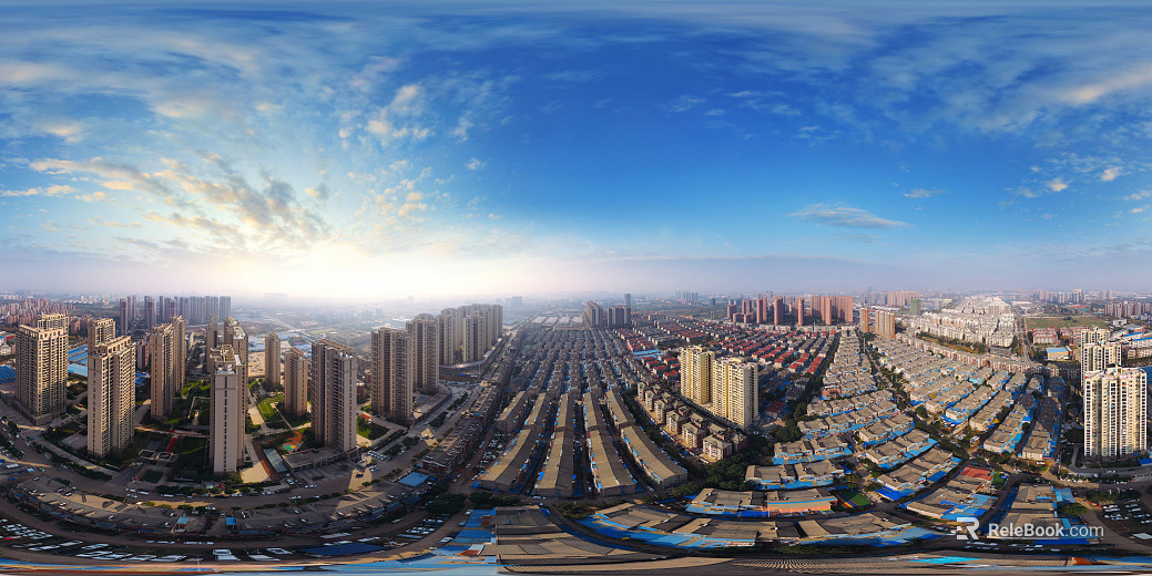 HDR city building bird's eye view panorama texture
