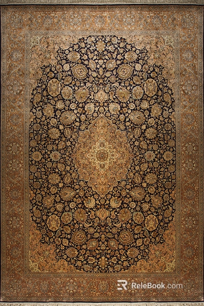 Retro brown Persian carpet living room texture