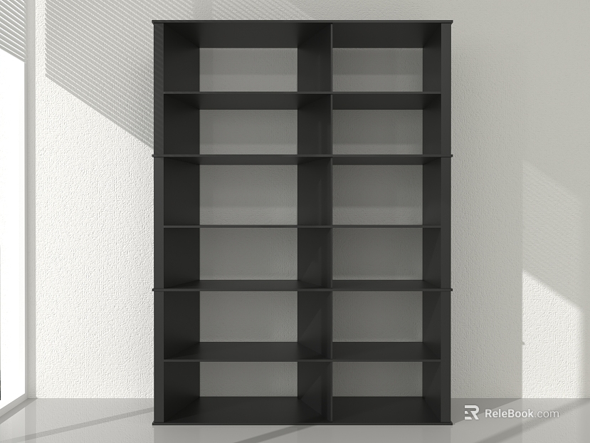 Black Wooden Storage Cabinet Study Rack texture