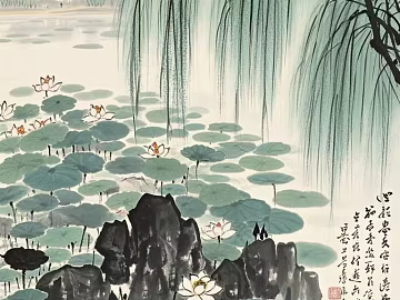 national style landscape painting texture (ID:ffach150710)