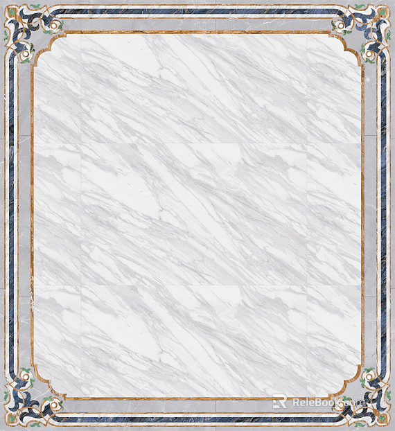 Marble mosaic tile with metal edge texture