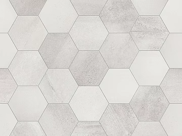 Light gray cement texture hexagonal brick kitchen and bathroom floor (ID:ffaeh356396)
