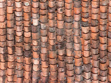 Retro Red-brown Pottery Tile Roof Building Materials texture (ID:ffaeh126739)