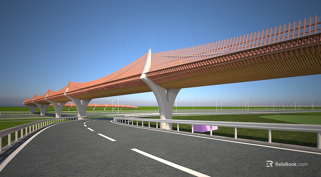 Modern highway landscape bridge exterior texture