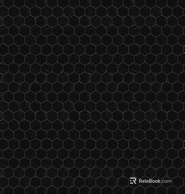 Hexagonal Brick Black Hexagon Mosaic Seamless texture