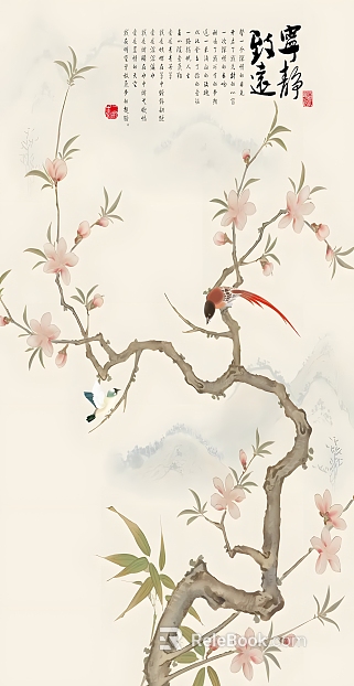 flower-and-bird painting texture