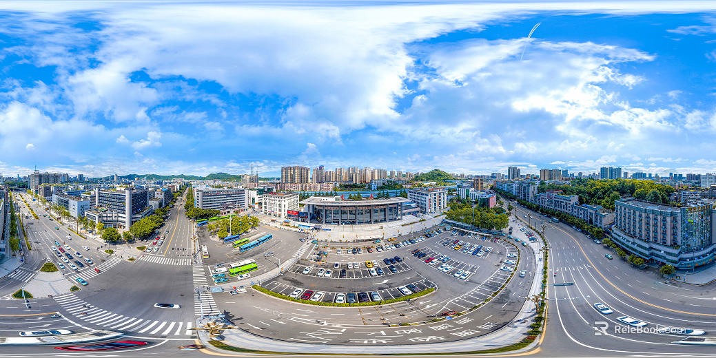 HDR city road traffic panorama texture