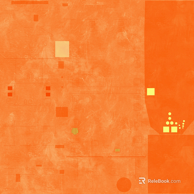 Orange geometric art paint wall texture