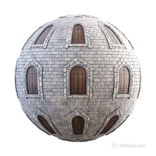 Exterior wall window PBR texture