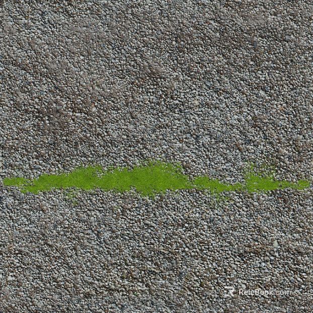 Ash gravel with moss outdoor ground texture