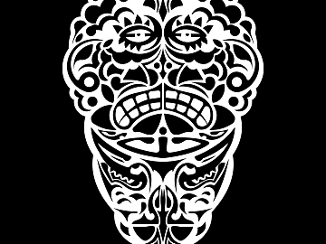 Tattoo black and white mask pattern texture pattern graphics (ID:ffach963434)